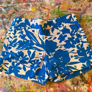 J.CREW blue & white floral Cotton Twill Shorts